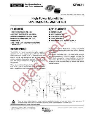 OPA541APG3 datasheet  